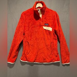 Patagonia Orange Fleece Pullover Hoodie